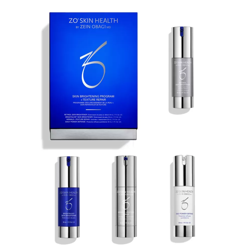 SKIN BRIGHTENING PROGRAM + TEXTURE REPAIR (4 Prodotti) - Programma schiarimento macchie + texture ZO® Skin Health €265,57 +VAT www.AntiAgeBoutique.com
