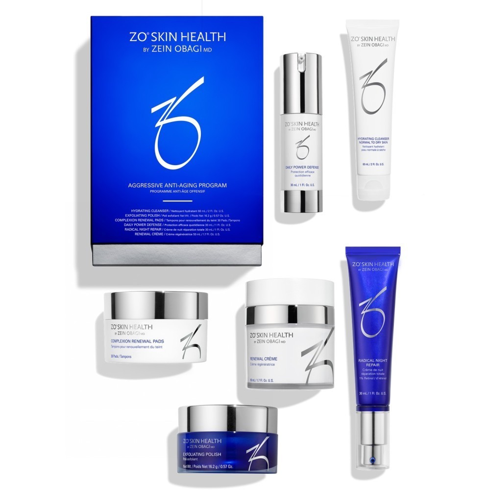 AGGRESSIVE ANTI-AGING PROGRAM (6 Products) - Intensive skincare routine ZO® Skin Health €254.92 +VAT www.AntiAgeBoutique.com