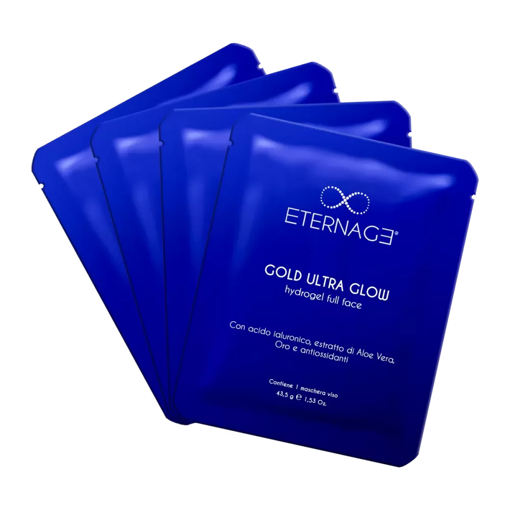 GOLD ULTRA GLOW - maschera viso anti-aging e liftante (Confezione da 4) - ETERNAGE® GOLD ULTRA GLOW - maschera viso anti-aging e liftante (Confezione da 4) - ETERNAGE®